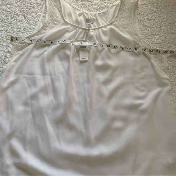 Gap sheer white sleeveless top shirt blouse - Picture 5 of 8